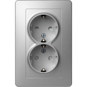 Ekonomik Priza SCHUKO 2P 16A ST IP20 Argint, TEM Modul TEM-VE16ESKS-B