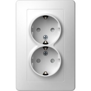 Ekonomik Priza SCHUKO 2P 16A ST IP20 Alb, TEM Modul TEM-VE16PWKS-B
