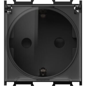 Modul Priza SCHUKO+capac 1P 16A ST IP20 negru, TEM Modul TEM-VM11BT-B