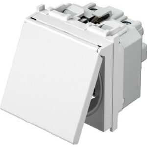 Modul Priza SCHUKO+capac 1P 16A ST IP20 alb, TEM Modul TEM-VM11PP-B