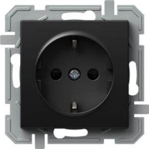 PRIZA SIMPLA SCHUKO 2P+E 16A 250V~, NEGRU, TEM Modul TEM-VQ10BKXO-U