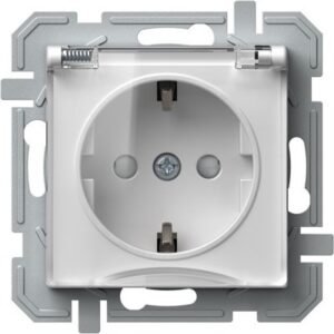 Logiq Priza SCHUKO cu capac borne cu surub 1P 16A Alb+Transparent, TEM Modul TEM-VQ11PTXO-U