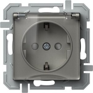 Logiq Priza SCHUKO cu capac borne cu surub 1P 16A Titan+Transparent, TEM Modul TEM-VQ11TTXO-U