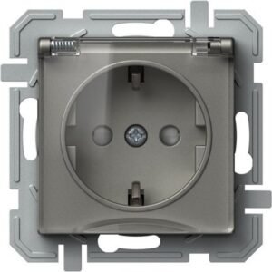 Logiq Priza SCHUKO cu capac borne automate 1P 16A Titan+Transparent, TEM Modul TEM-VQ13TTXO-U