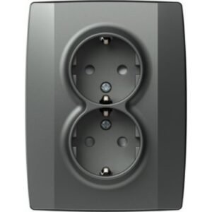 Logiq Priza Dubla SCHUKO 16A Antracit, TEM Modul TEM-VQ16AT-U