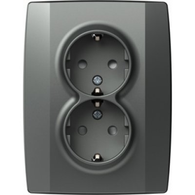 Logiq Priza Dubla SCHUKO 16A Antracit, TEM Modul TEM-VQ16AT-U