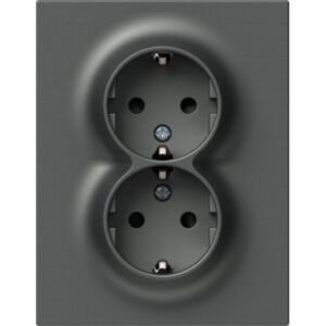 Logiq Priza Dubla SCHUKO Slim 16A Antracit, TEM Modul TEM-VQ16ATF-U