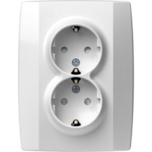 Logiq Priza Dubla SCHUKO 16A alb, TEM Modul TEM-VQ16PW-U