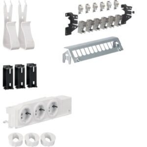 Set multimedia, bloc 3 prize Schuko, patch panel 6xRJ45, acc. montaj Hager UM00M1