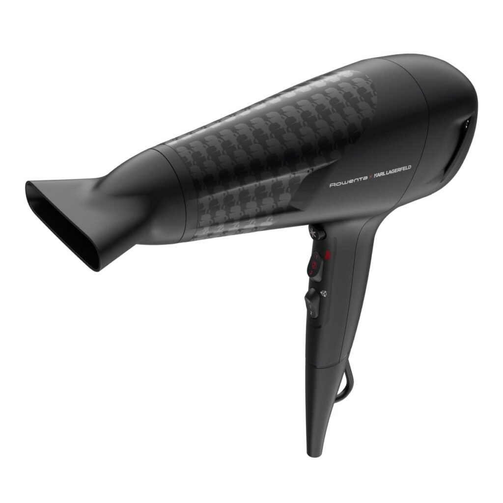 Uscător de păr Rowenta x Karl Lagerfeld Studio Dry CV581LF0  2100W  Tehnologie Effiwatts  6 trepte de viteza si temperatura  Tehnologie Thermo Contr