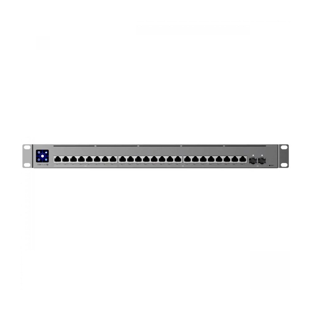 Switch rackabil Ubiquiti UniFi USW-Pro-XG-24-PoE, 24 porturi PoE+++, 2x SFP, 25G, 460 Gbps, 720 W, Etherlighting, Layer 3, cu management