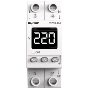 Releu de protectie tensiune monofazata, 63A, monitorizare frecventa Digitop V-PRO 63A / 4820118381435
