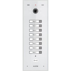 Videointerfon de exterior Electra VPU.08F03.ELWTL, 8 familii, 800 LTV, RFID, incastrat, alb