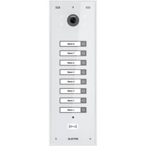Videointerfon de exterior Electra VPU.08S03.ELWTL, 8 familii, 800 LTV, RFID, aparent, alb