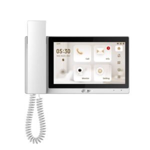 Videointerfon de interior cu receptor IP WiFi Dahua VTH5421EW-H, 7 inch, PoE, slot card, alb