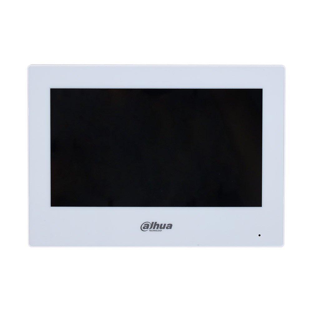 Videointerfon de interior IP WiFi Dahua VTH2123GW-W-S2, 2 fire, 2.4GHz, ecran 7 inch , touchscreen, alarma 6 IN / 1 OUT, slot card, difuzor, aparent, alb