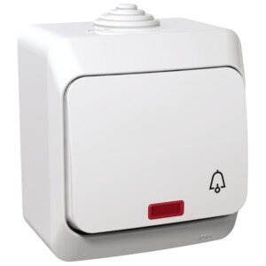 Intrerupator sonerie cu indicator luminos Schneider Cedar WDE000515, alb