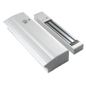 Electromagnet aplicabil de 280kgf, cu maner pentru usi cu deschidere in interior si cu led de stare YM-280T(LED)H